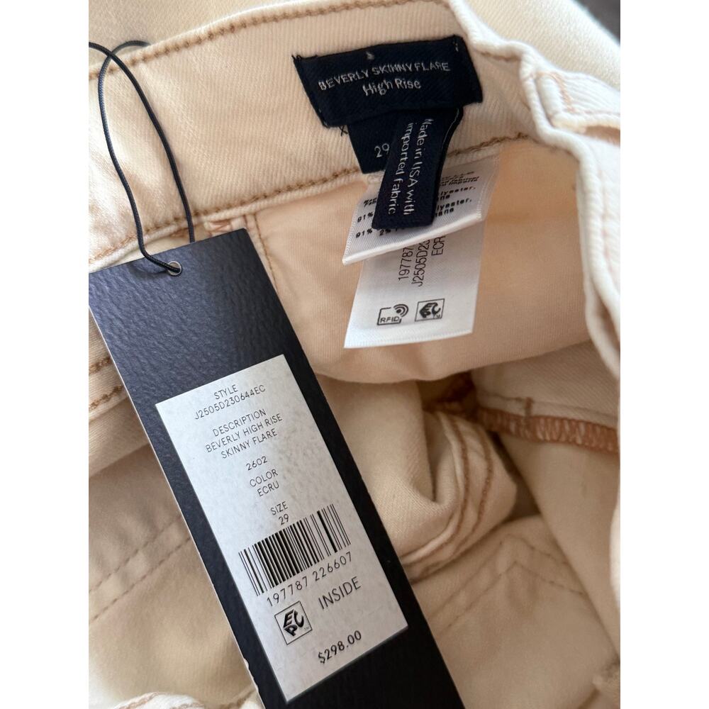 NEW Veronica Beard Beverly High Rise Skinny Flare Jeans Ecru Size 29 - Picture 11 of 11
